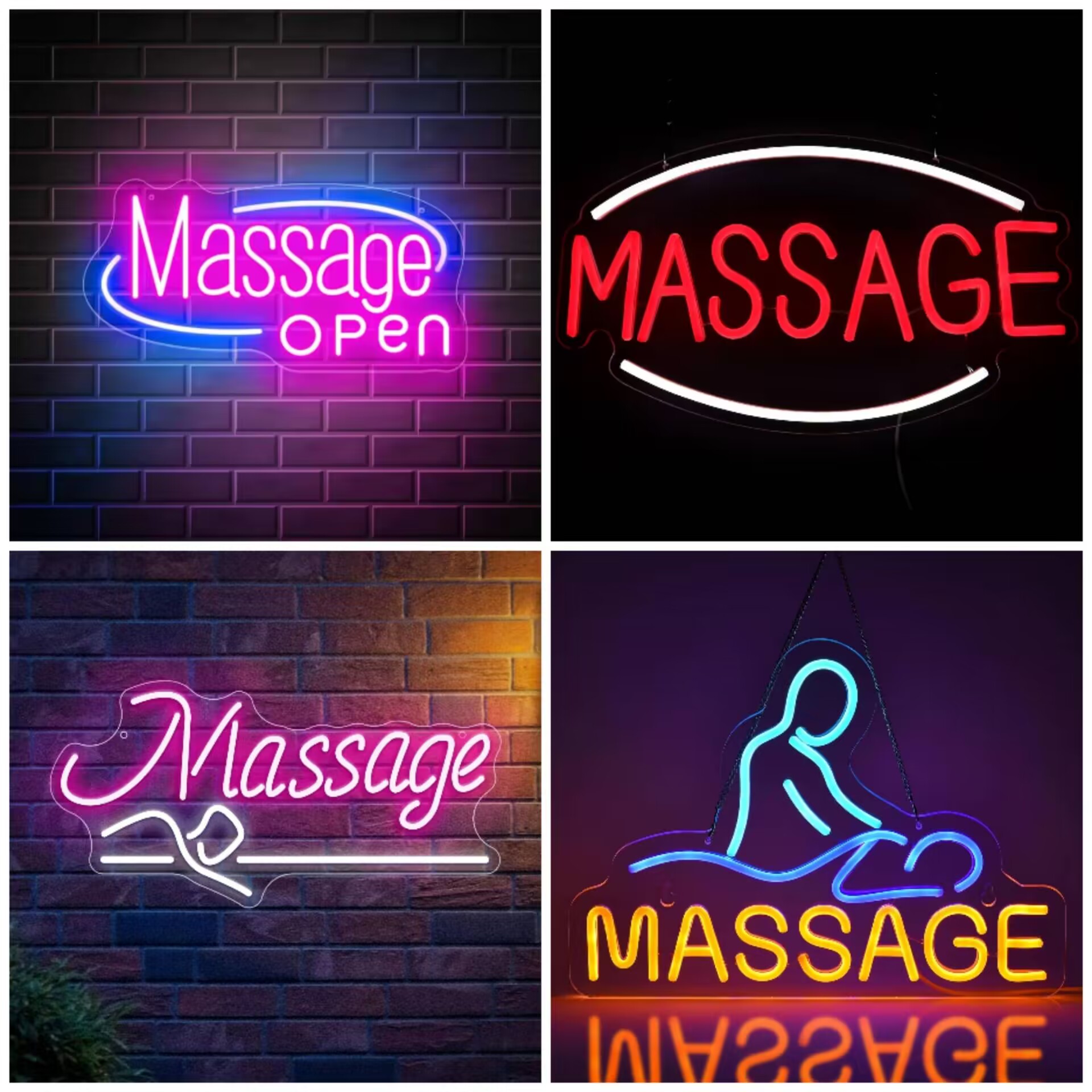 Wellness Spa And Salon - ป้ายไฟนีออน LED สำหรับร้านนวดสปา ปรับความสว่างได้ เหมาะสำหรับร้านเสริมสวย คลินิก
